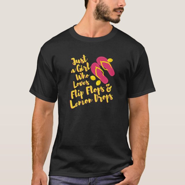 Flip Flops and Lemon Drops Summer Palms Lemon Drop T-Shirt (Front)
