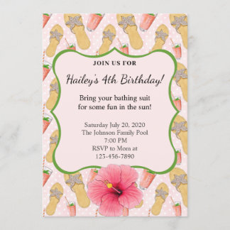 Flip Flops and Lemonade Birthday Party Invitation