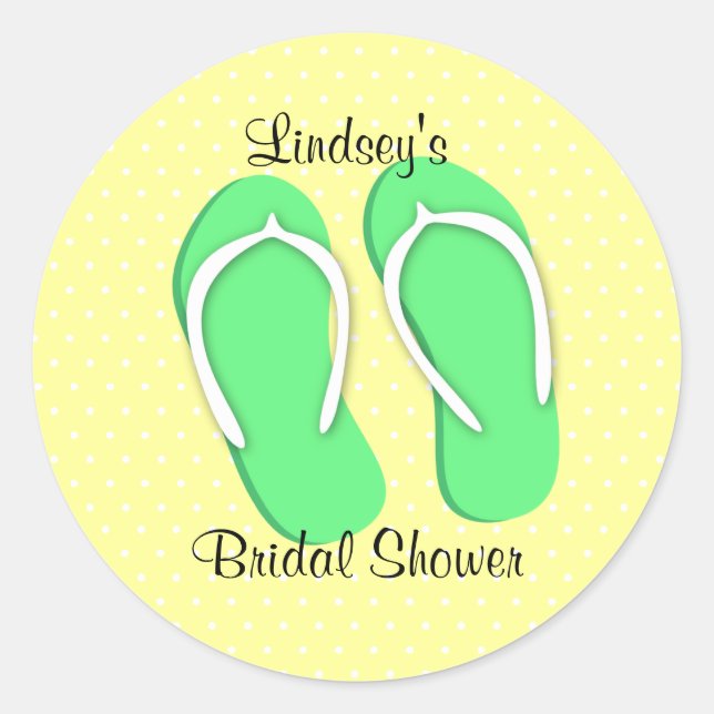 Flip Flops and Polka Dots Classic Round Sticker (Front)