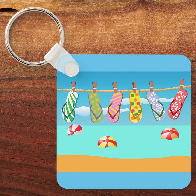 Flip Flops At The Beach Key Ring (Creator Uploaded)