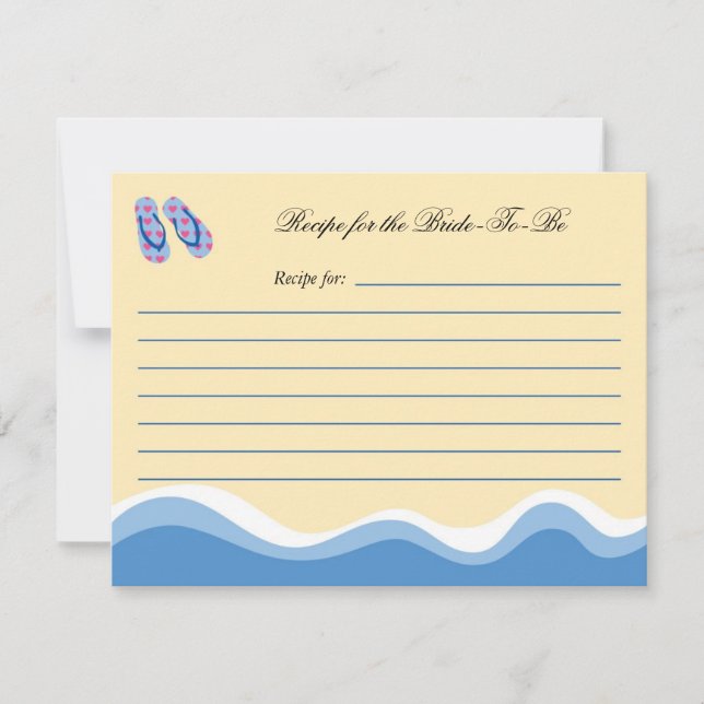 Flip Flops Beach Bridal Recipe Card (Front)