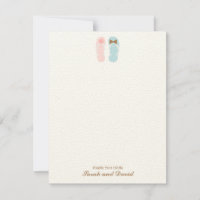 Flip Flops Beach Wedding Flat Thank You Notes