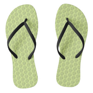 Flip-Flops - Beaded Black Spirals Jandals