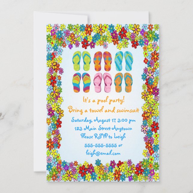 Flip Flops Birthday Invitation (Front)
