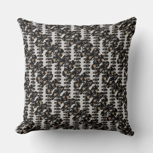 Flip Flops Black n Grey Design Cushion (Front)