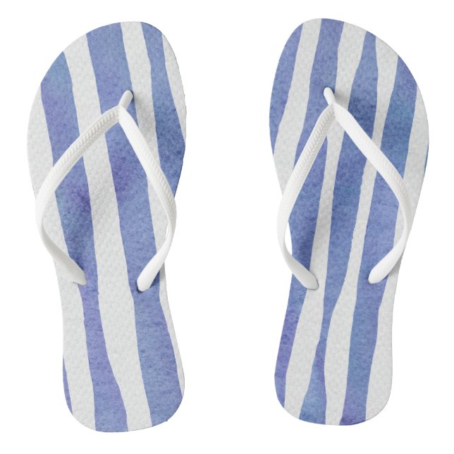 Flip Flops - Blue Stripe Pattern (Footbed)
