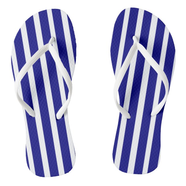 Flip Flops Blue & White Stripe (Footbed)