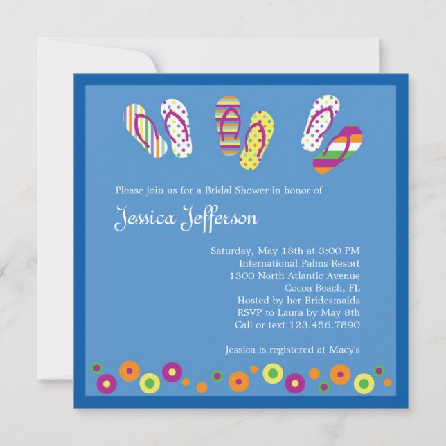 Flip Flops Bridal Shower Invitation (Front)