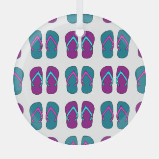 Flip Flops: Bright White Vintage. Glass Tree Decoration