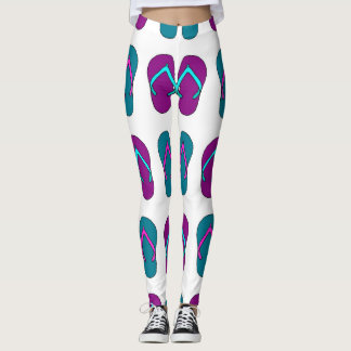 Flip Flops: Bright White Vintage. Leggings