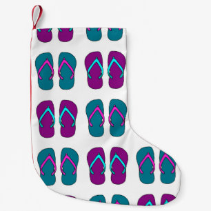 Flip Flops: Bright White Vintage. Small Christmas Stocking