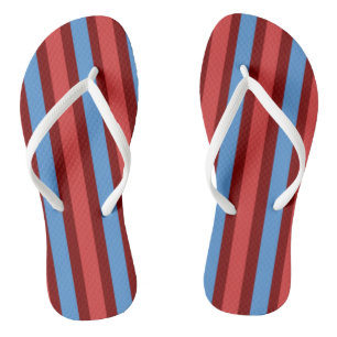 Flip Flops Burgundy & Blue Stripe