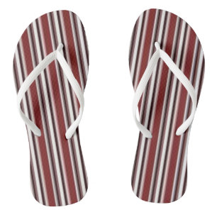 Flip Flops Burgundy & White Stripe