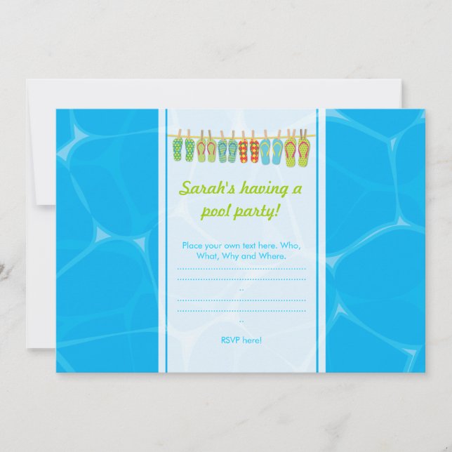 Flip Flops by the Pool Invitation (Front)