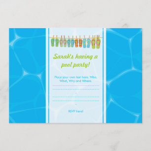 Flip Flops by the Pool Invitation