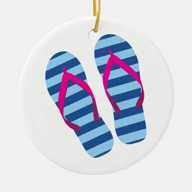 Flip Flops Ceramic Tree Decoration (Front)