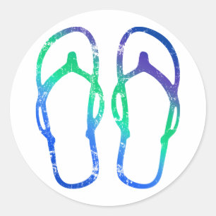 Flip Flops Classic Round Sticker