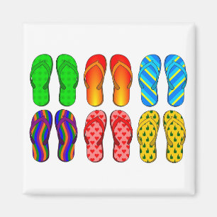 Flip Flops Colourful Fun Beach Theme Summer Gifts Magnet
