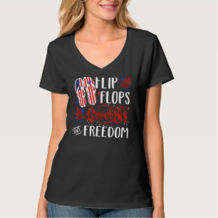 Flip Flops Fireworks And Freedom 4th Of July 4 T-Shirt