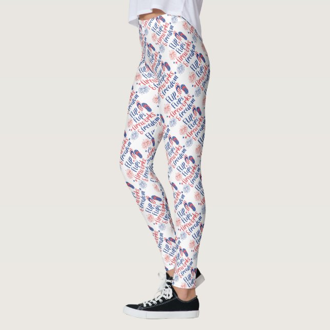 Flip Flop's, Fireworks and Freedom Leggings (Left)