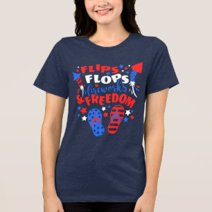 FLIP FLOPS FIREWORKS & FREEDOM Firecrackers Tri-Blend Shirt