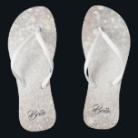 Flip Flops for the Bride<br><div class="desc">Crystal background with the word Bride on each flip flop. Can be customised.</div>