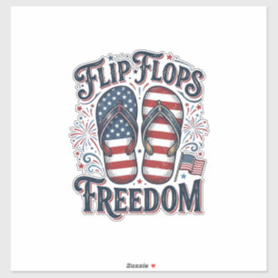 Flip Flops Freedom Patriotic Summer Shirt Design_1