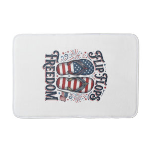 Flip Flops Freedom Patriotic Summer Shirt Design_1 Bath Mat
