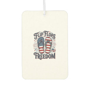 Flip Flops Freedom Patriotic Summer Shirt Design_1 Car Air Freshener