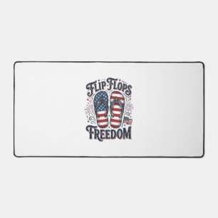 Flip Flops Freedom Patriotic Summer Shirt Design_1 Desk Mat