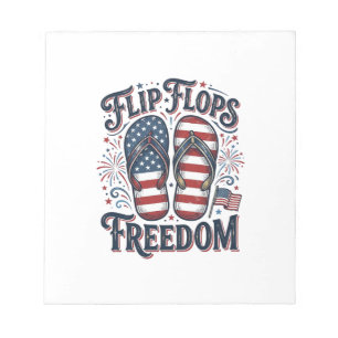 Flip Flops Freedom Patriotic Summer Shirt Design_1 Notepad