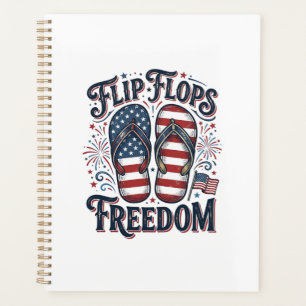 Flip Flops Freedom Patriotic Summer Shirt Design_1 Planner