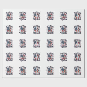 Flip Flops Freedom Patriotic Summer Shirt Design_1 Wrapping Paper