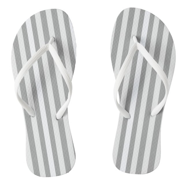 Flip Flops Grey & White Stripe (Footbed)