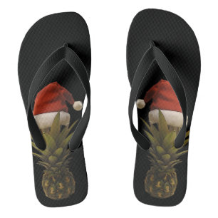 Flip Flops Hawaiian Pineapple Santa Hat