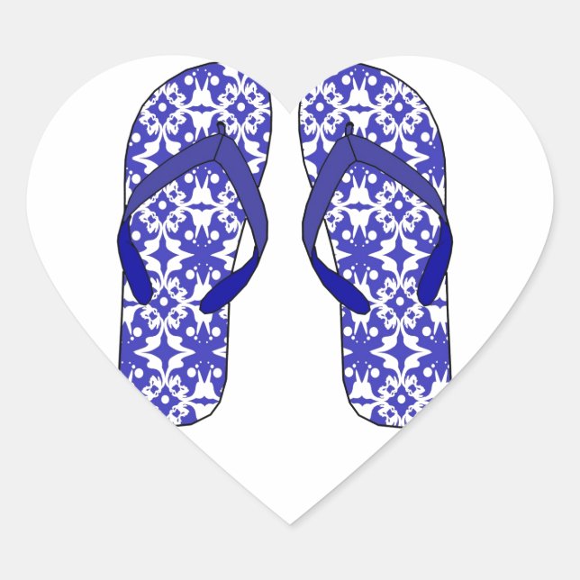 Flip Flops Heart Sticker (Front)