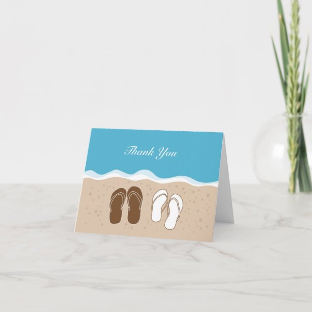 Flip Flops His and Her Thank You Card (Front)