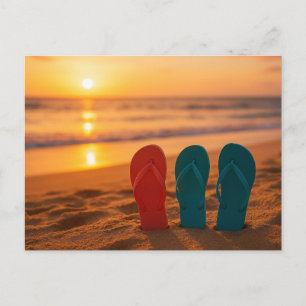 Flip Flops in the SandPostcard Postcard