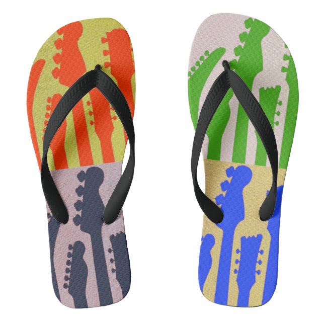 Flip Flops Multi Coloured Guitar Design (Footbed)
