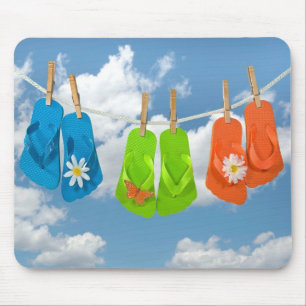 Flip-Flops On Clothesline  Mouse Pad