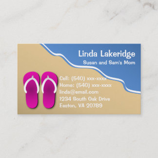 Flip Flops on the Beach Mummy Contact Info Card