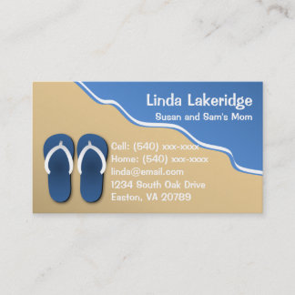 Flip Flops on the Beach Mummy Contact Info Card