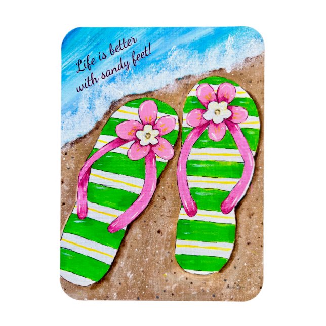 Flip Flops painting magent Magnet (Vertical)