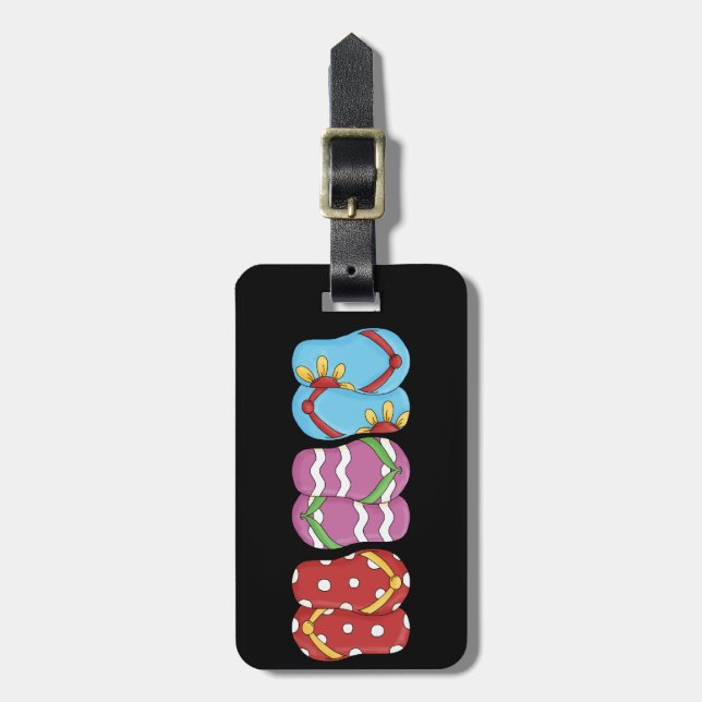 Flip Flops personalised luggage tag (Front Vertical)