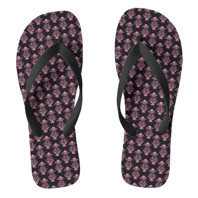 Flip Flops/Pink Damask Jandals (Footbed)