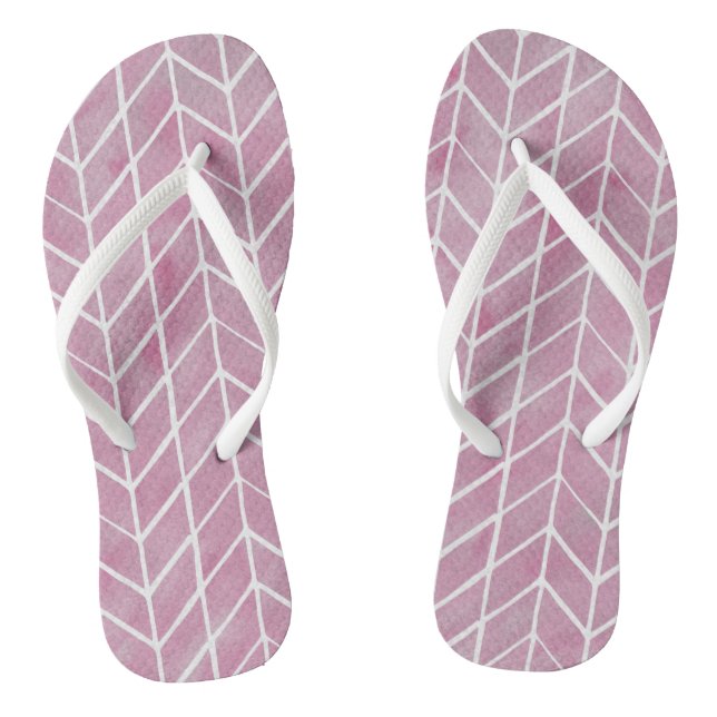 Flip Flops - Pink Stripe Pattern (Footbed)