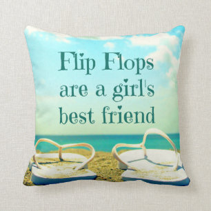 Flip Flops Quote Pillow