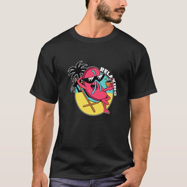 Flip Flops Relaxing In The Beach Summer Time  T-Shirt (Front)