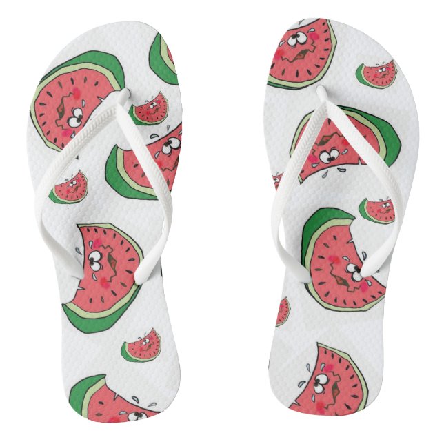 Flip Flops Watermelon Fruit Fun Summer (Footbed)