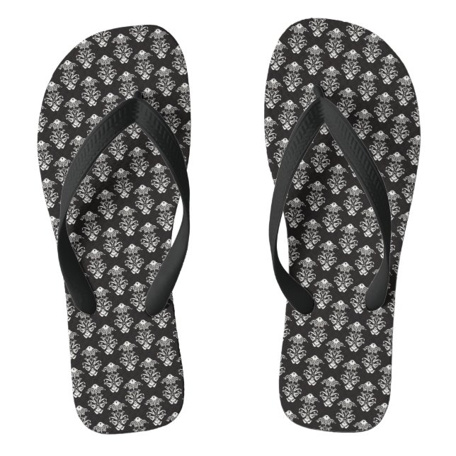 Flip Flops/White Damask Jandals (Footbed)